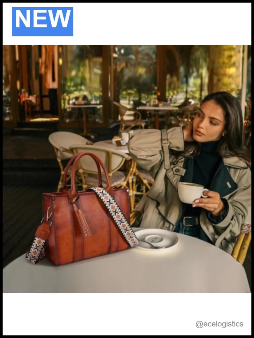 Genuine Leather Tote Bag for Women with Adjustable Straps Work Purse